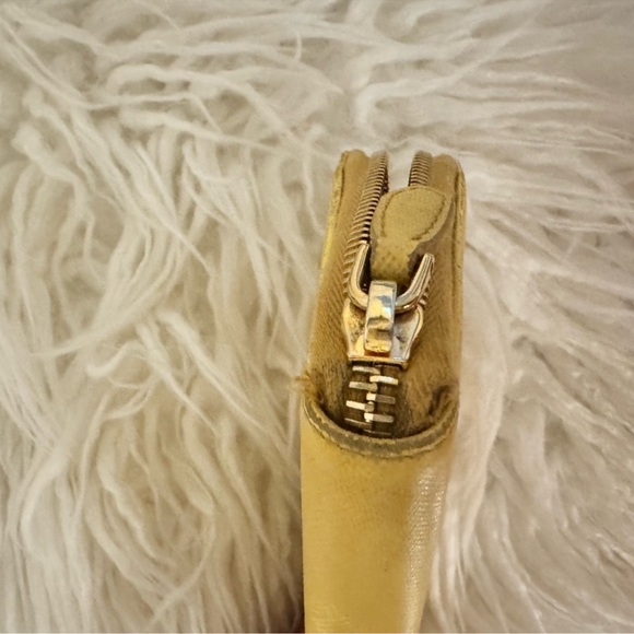 Prada Yellow Saffiano Leather Zip-Around Wallet with Bow Accent - Picture 3 of 5